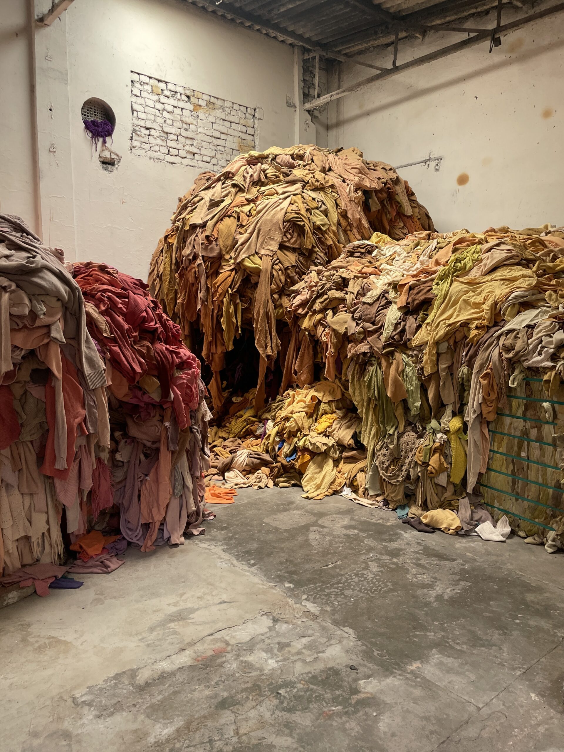 Piles of textile waste